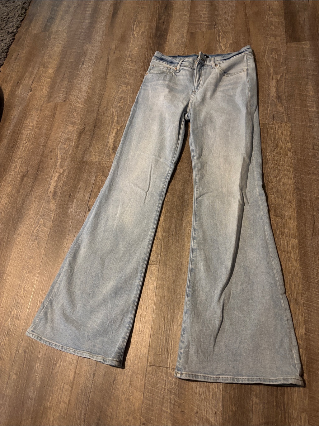 Express Women's Light Blue Flare Jeans